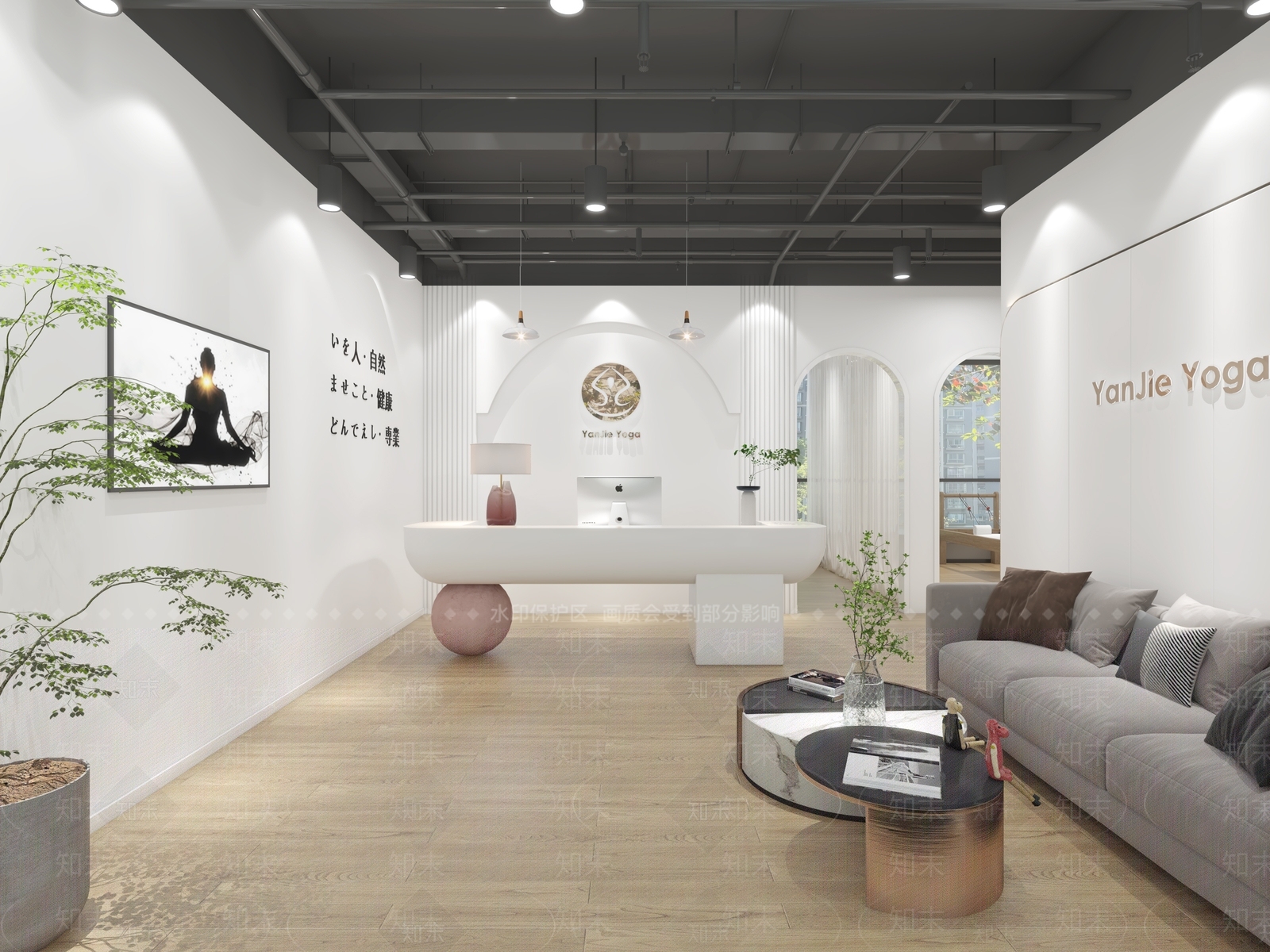 现代瑜伽室前台3D模型下载【ID:1101459823】