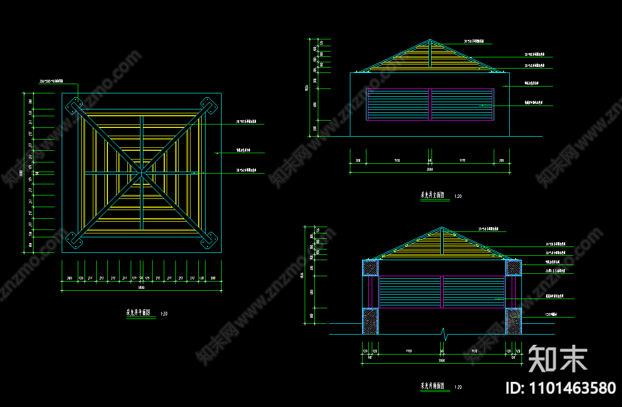 5个采光井构造节点施工图下载