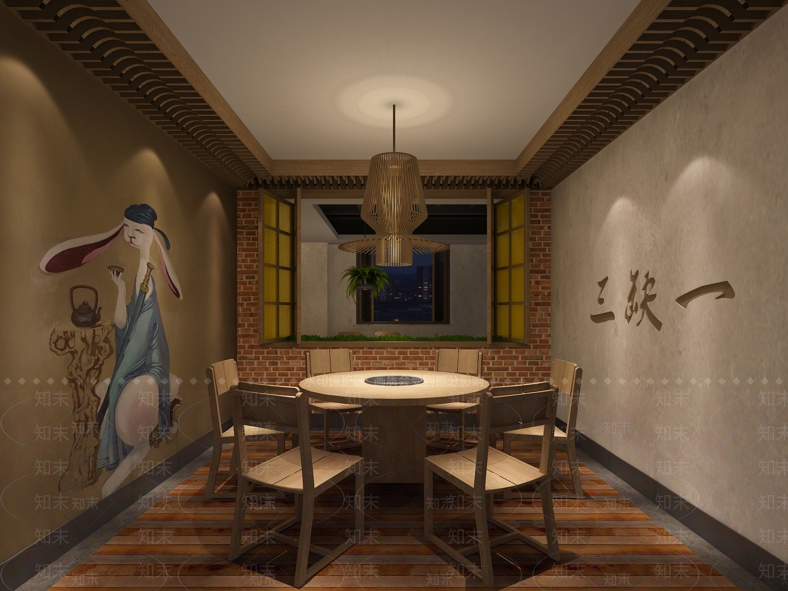 新中式火锅店3D模型下载【ID:1101467381】