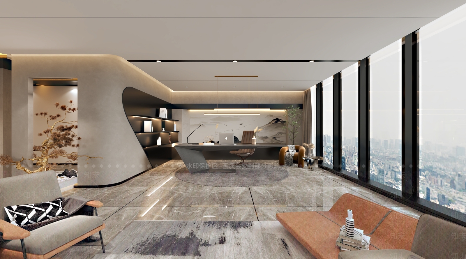 现代家居客厅3D模型下载【ID:1222010765】