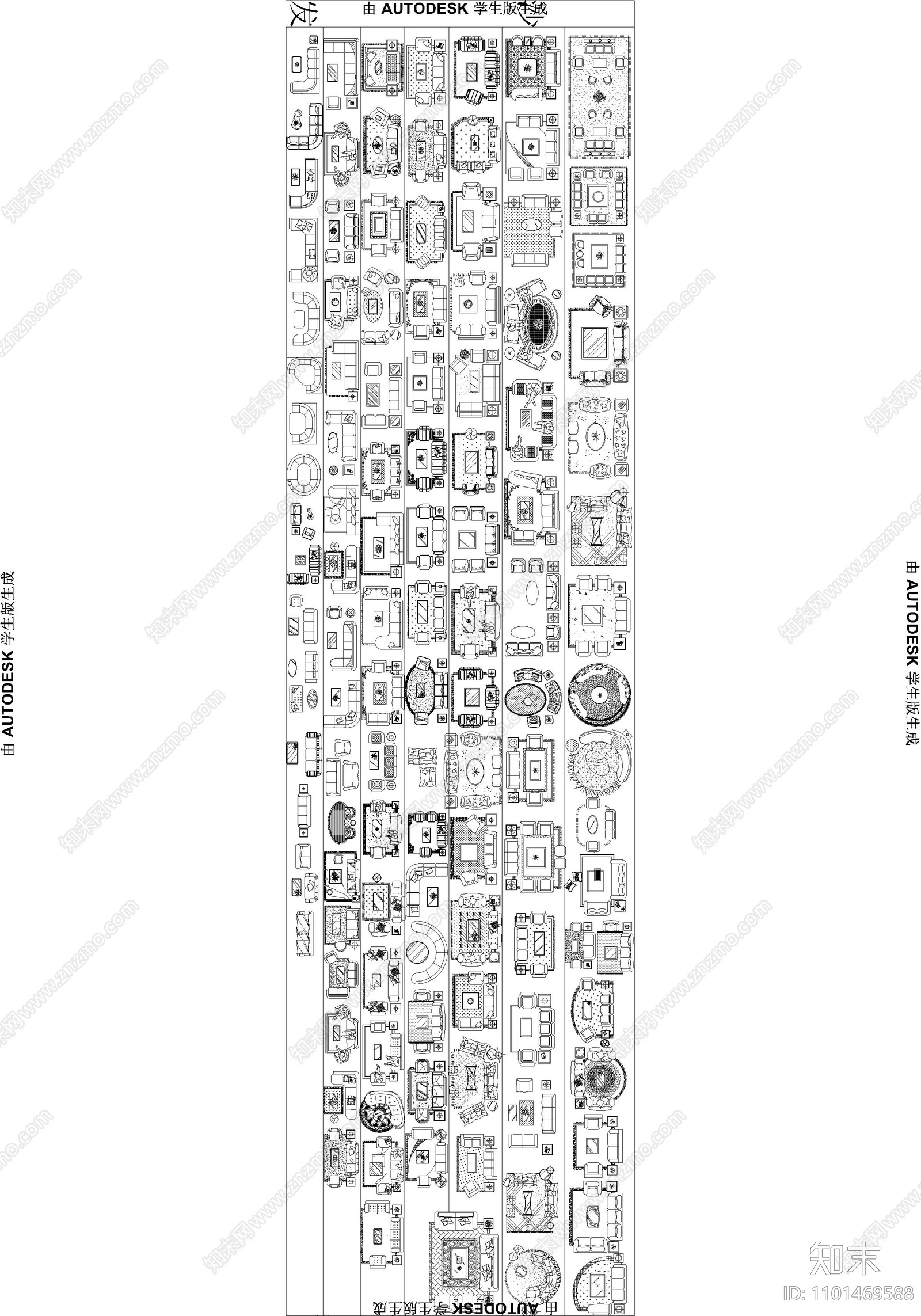 CAD青色图库cad施工图下载【ID:1101469588】