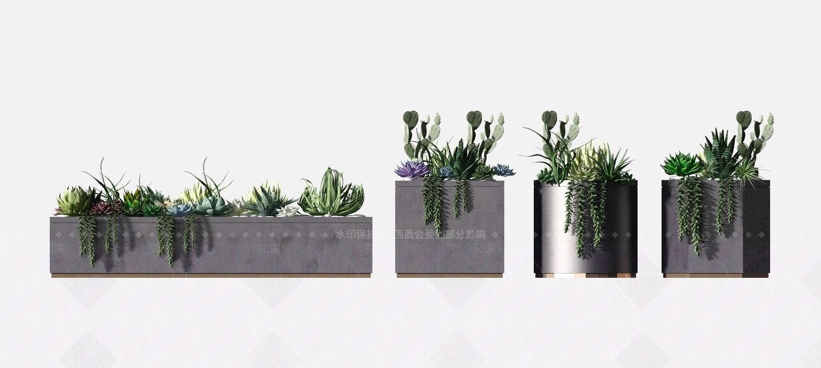 北欧花坛花钵3D模型下载【ID:1101471367】
