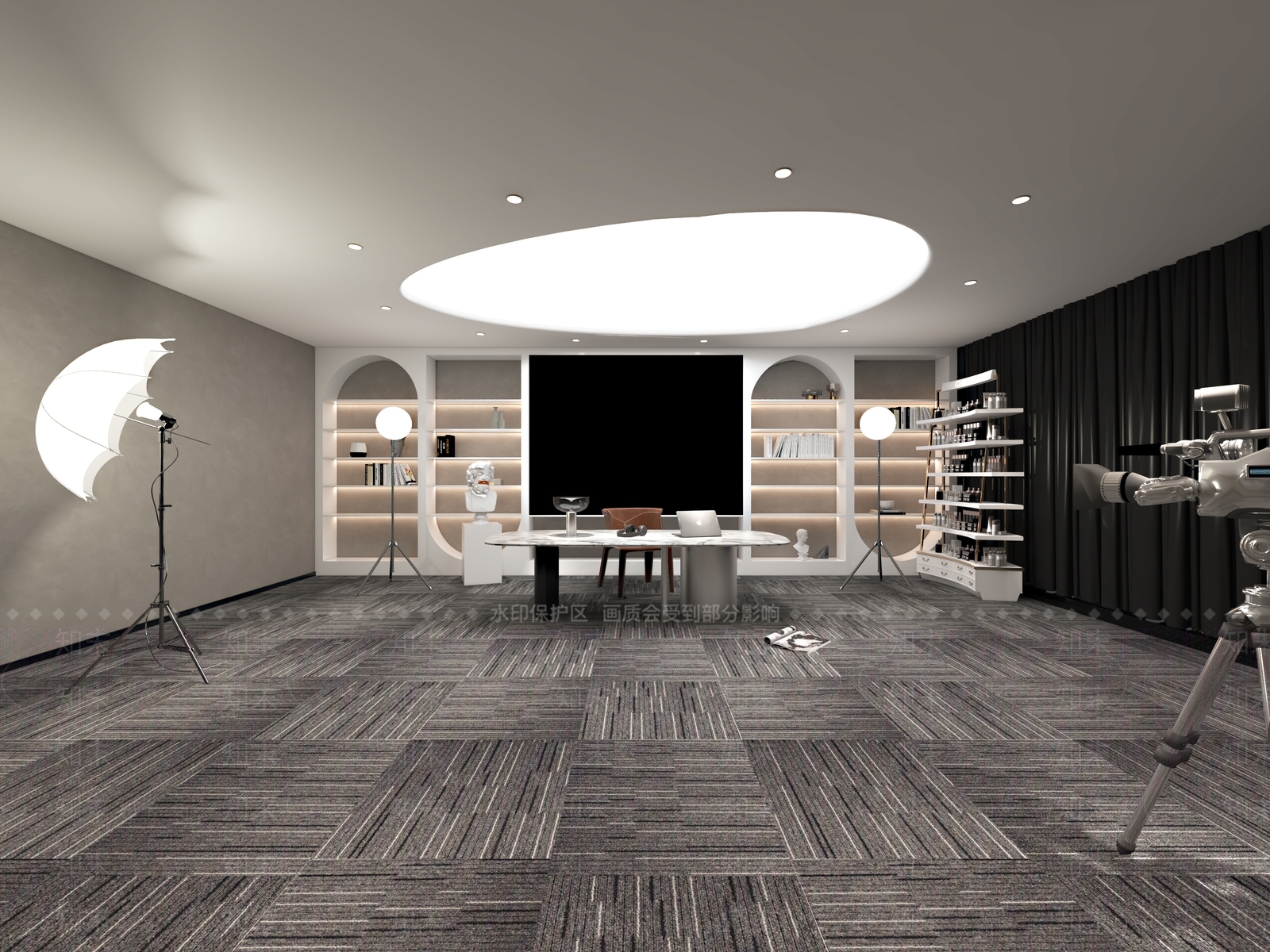 现代网红直播间3D模型下载【ID:1101473542】