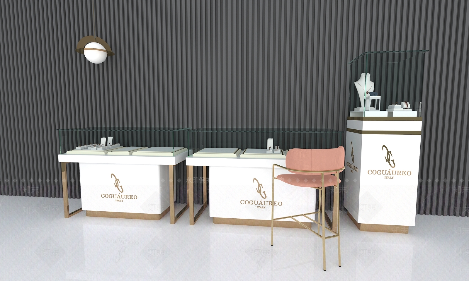 现代珠宝展示柜3D模型下载【ID:1101475953】