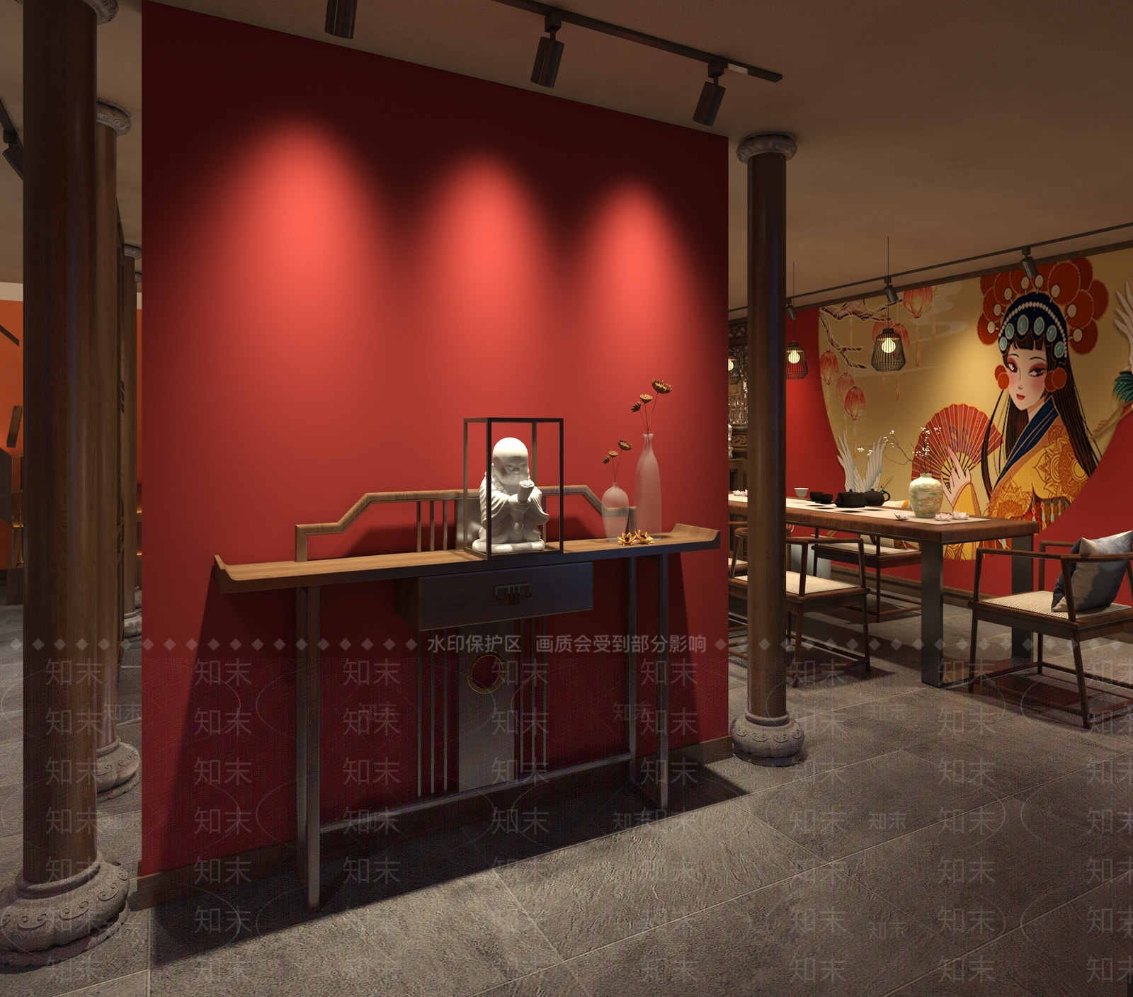 中式混搭茶馆3D模型下载【ID:1101485766】