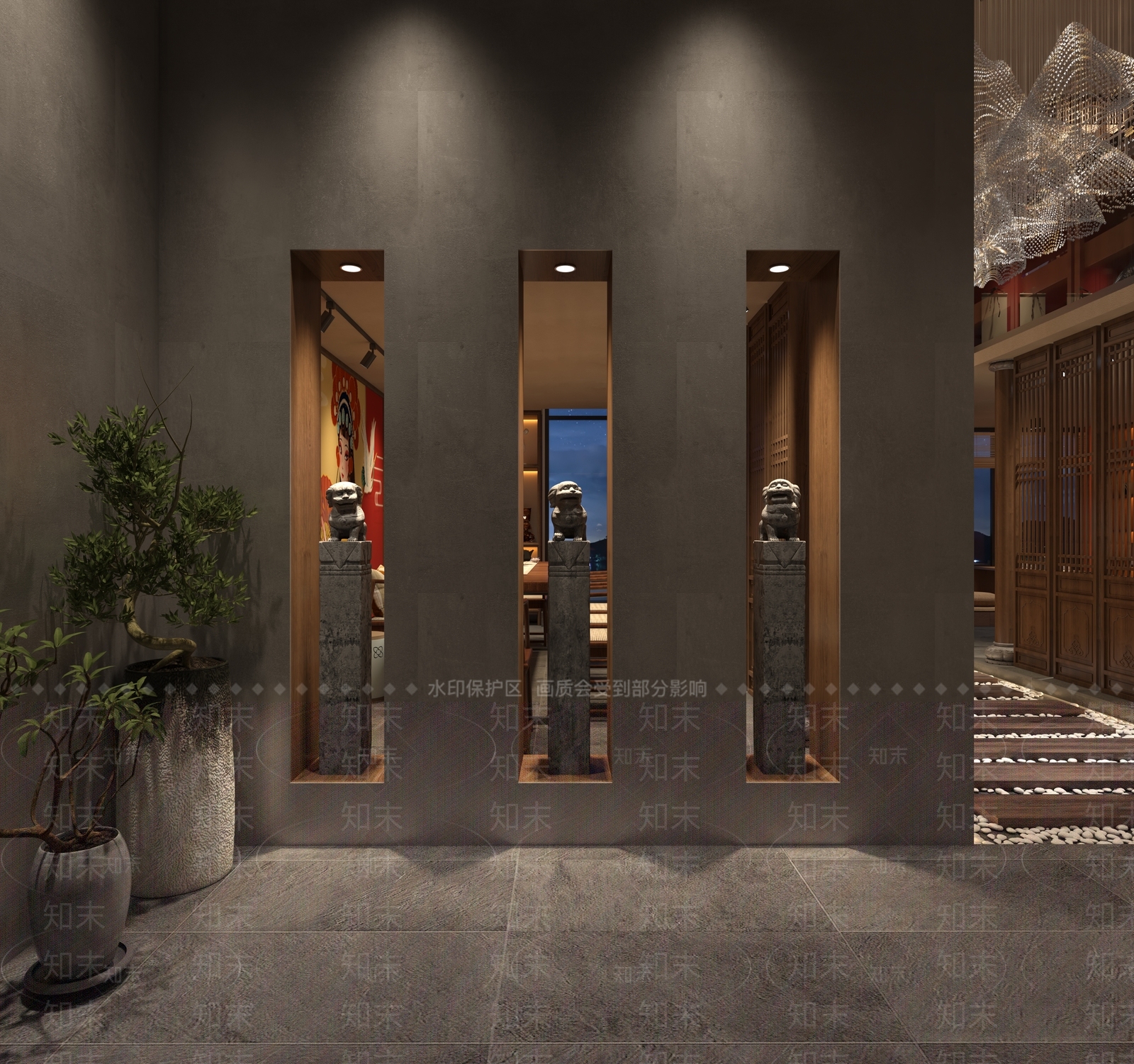 中式混搭茶馆3D模型下载【ID:1101485766】