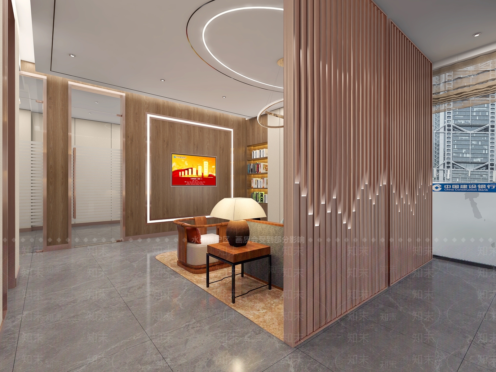 现代建设银行大厅3D模型下载【ID:1105705167】