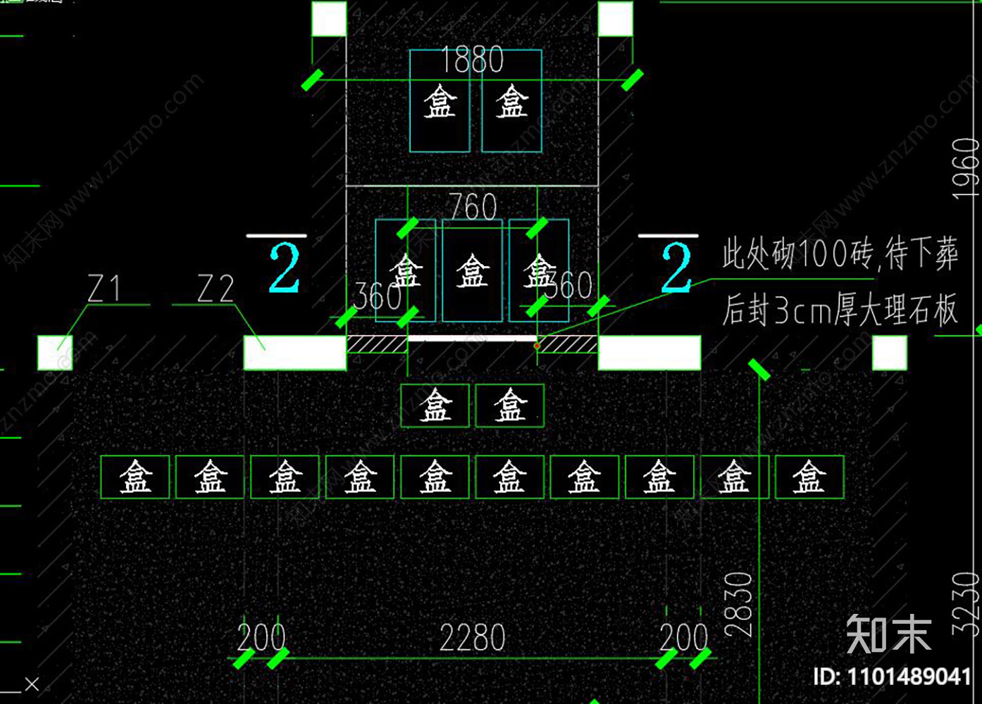 家族墓七代CADcad施工图下载【ID:1101489041】