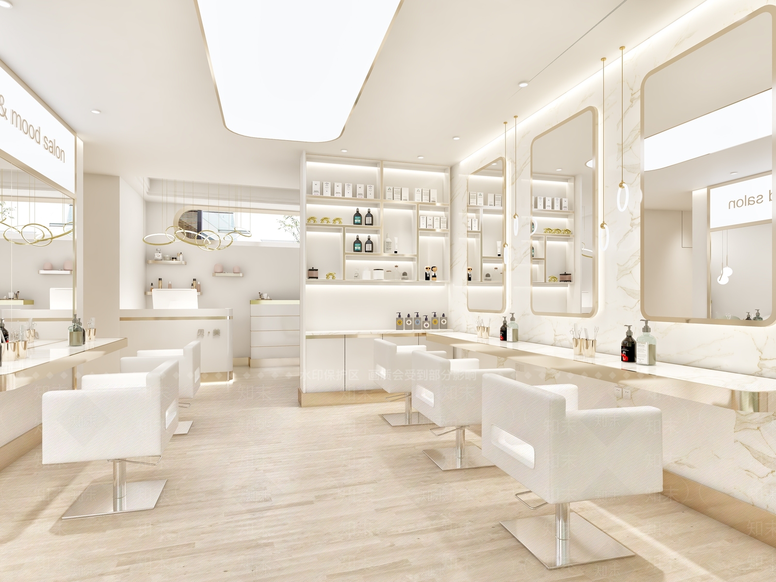 现代美发店3D模型下载【ID:1101491982】