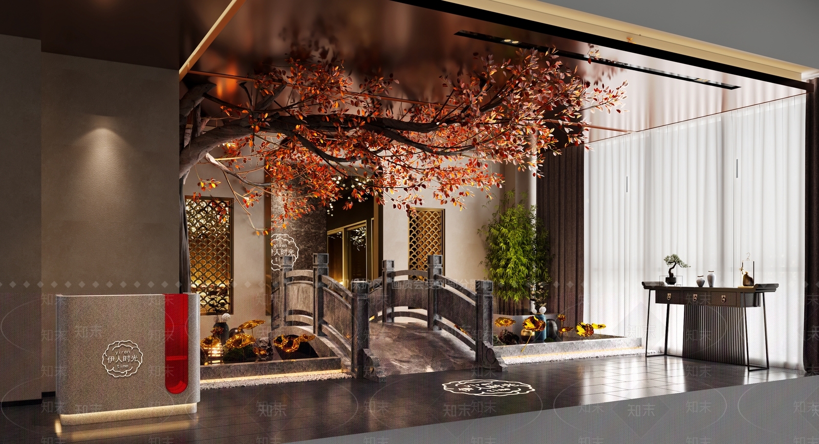 新中式中餐厅入口3D模型下载【ID:1101500424】