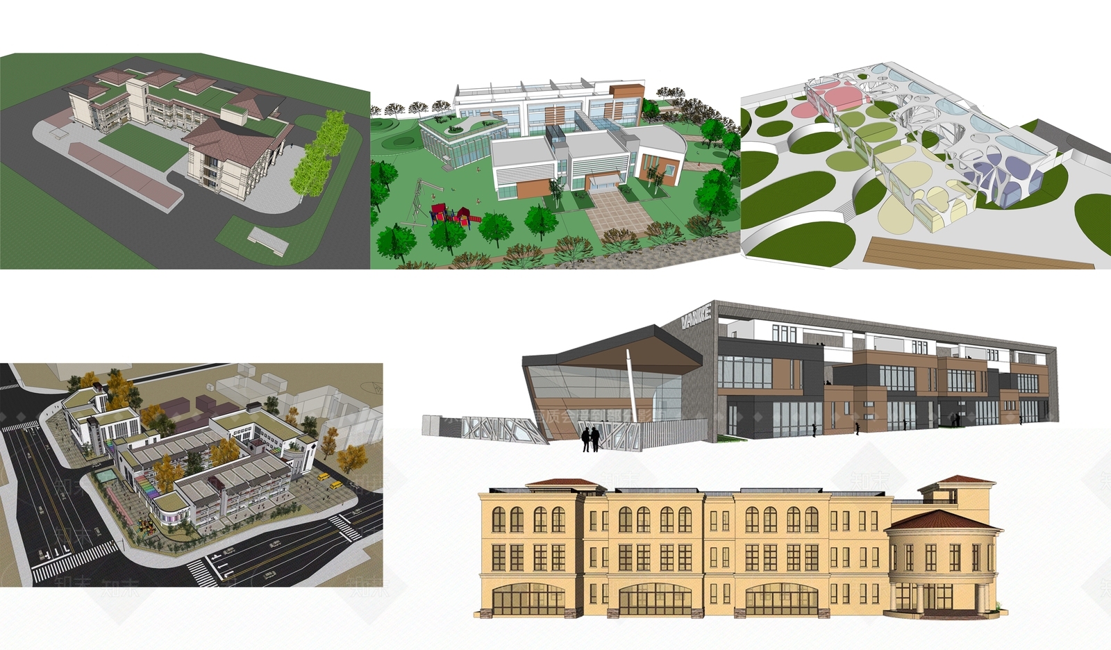 现代简欧幼儿园SU模型下载【ID:1101527509】