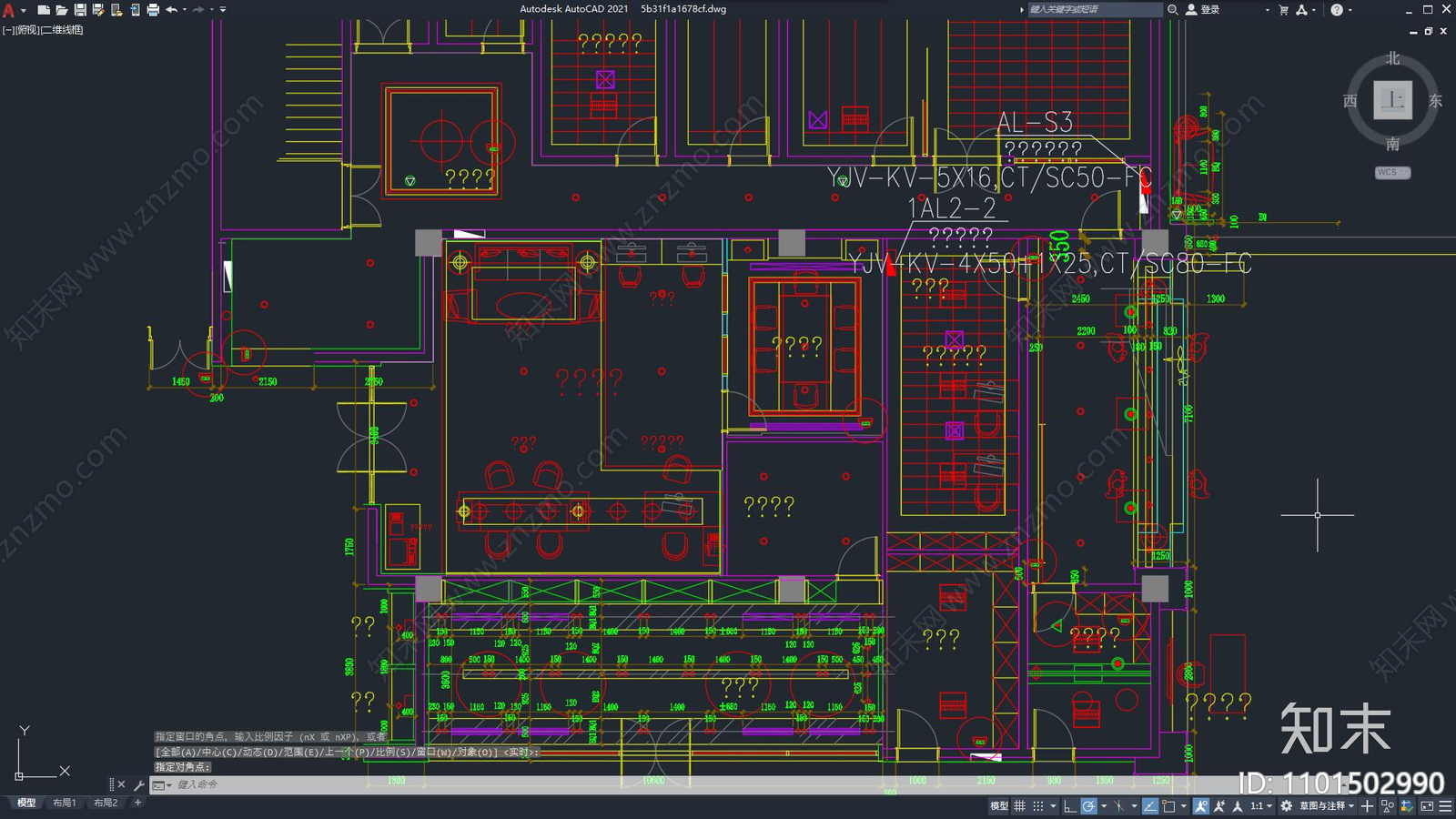 酒店后勤空间规划cad施工图下载【ID:1101502990】