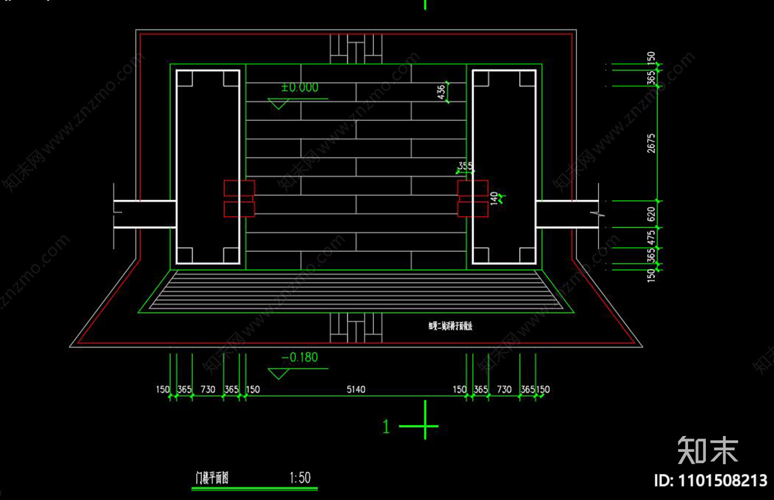 古建大门全套CAD施工图施工图下载【ID:1101508213】