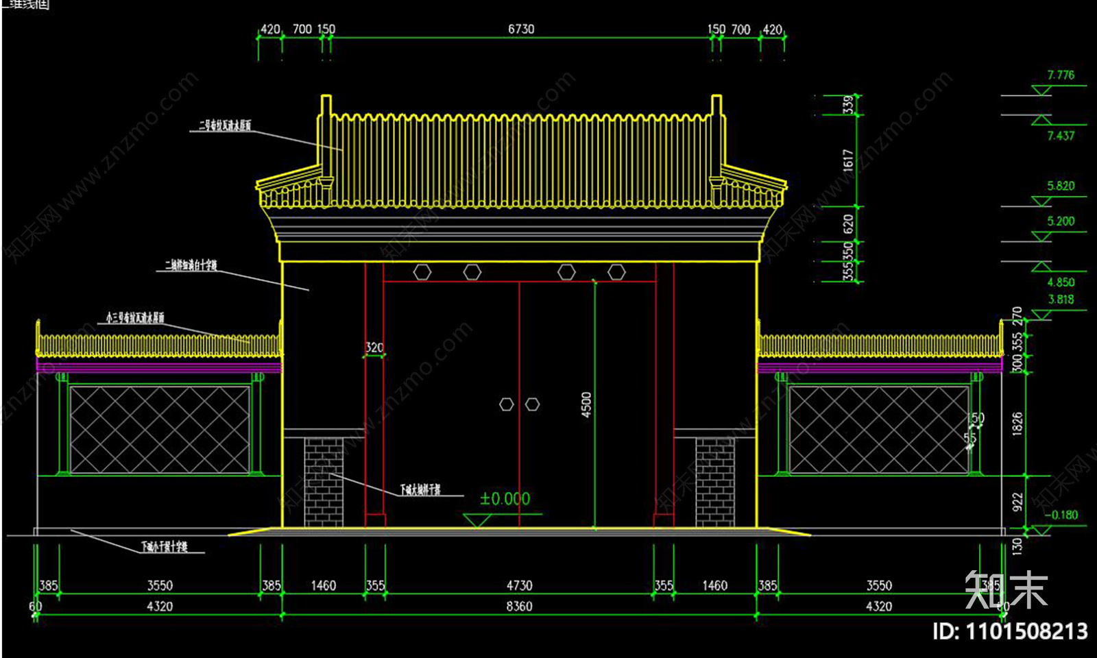 古建大门全套cad施工图施工图下载