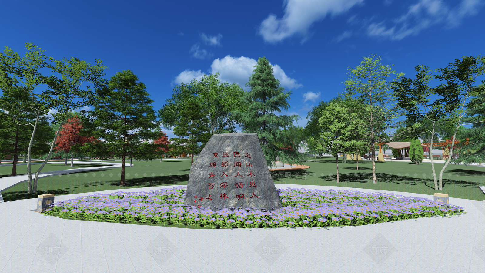 新中式鸟瞰图规划SU模型下载【ID:1101790839】