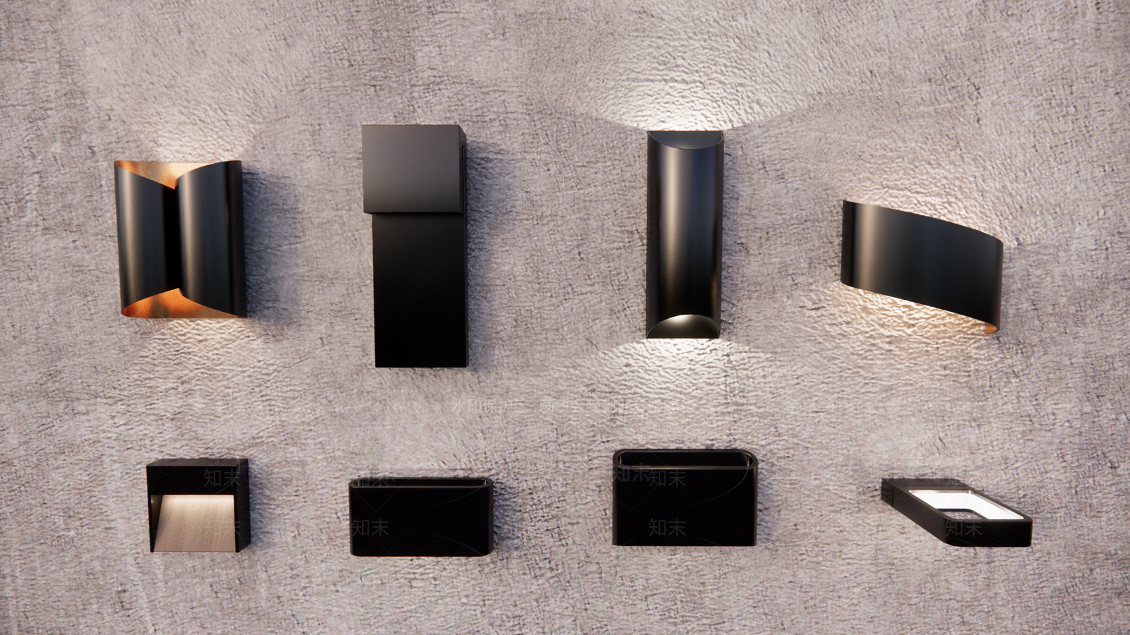 现代户外灯壁灯SU模型下载【ID:1101511365】
