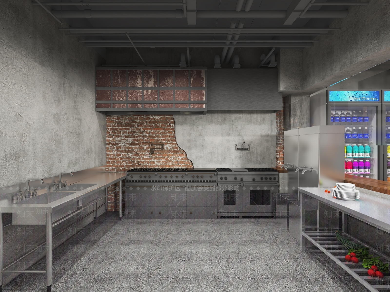 工业风火锅店3D模型下载【ID:1101512112】