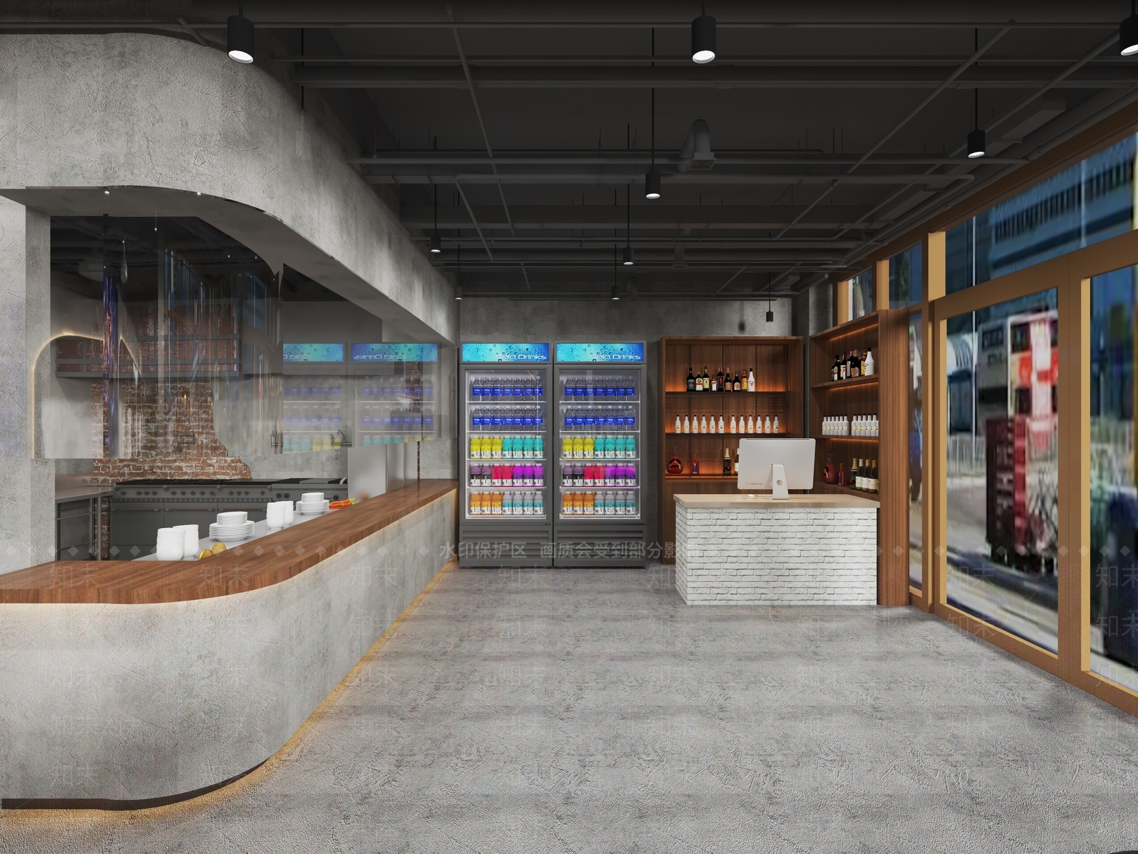 工业风火锅店3D模型下载【ID:1101512112】