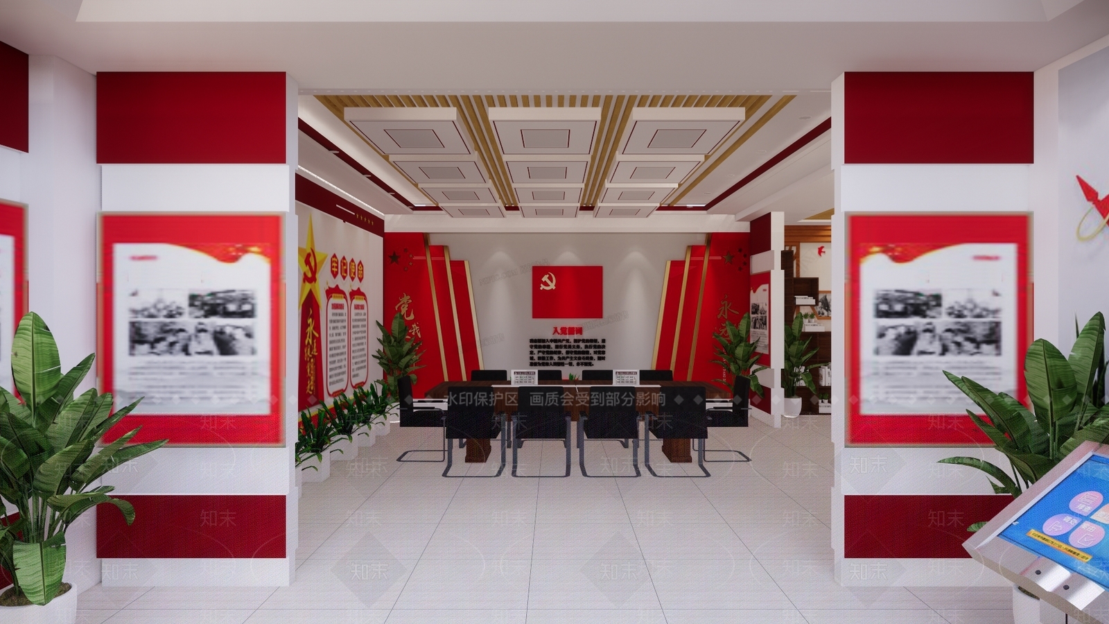 现代红色文化展厅SU模型下载【ID:1101513501】