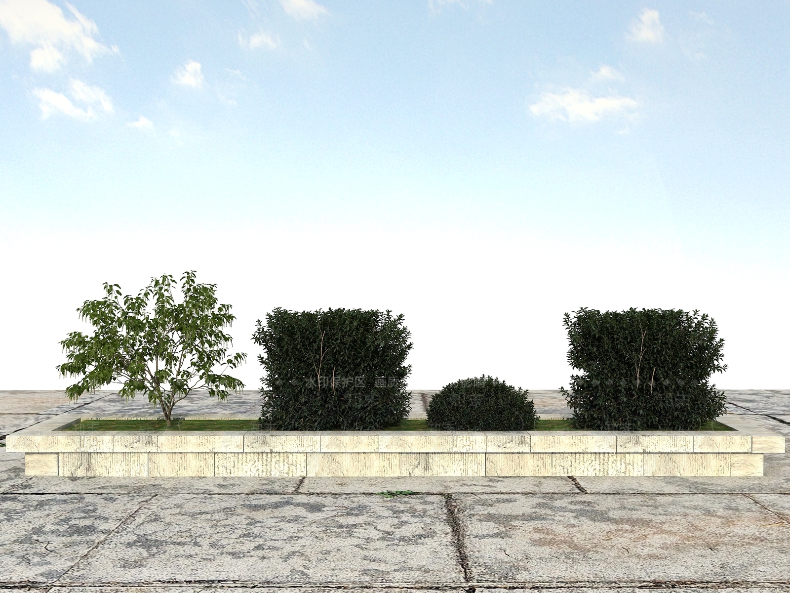 现代花坛花钵3D模型下载【ID:1101518033】