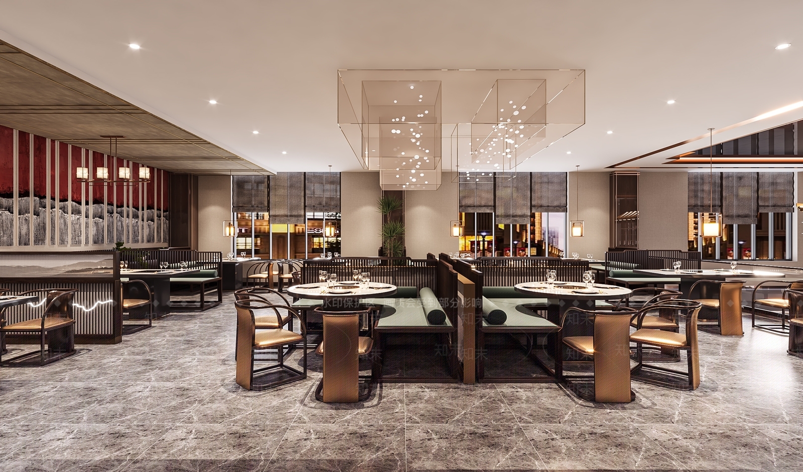 新中式火锅店3D模型下载【ID:1101530242】