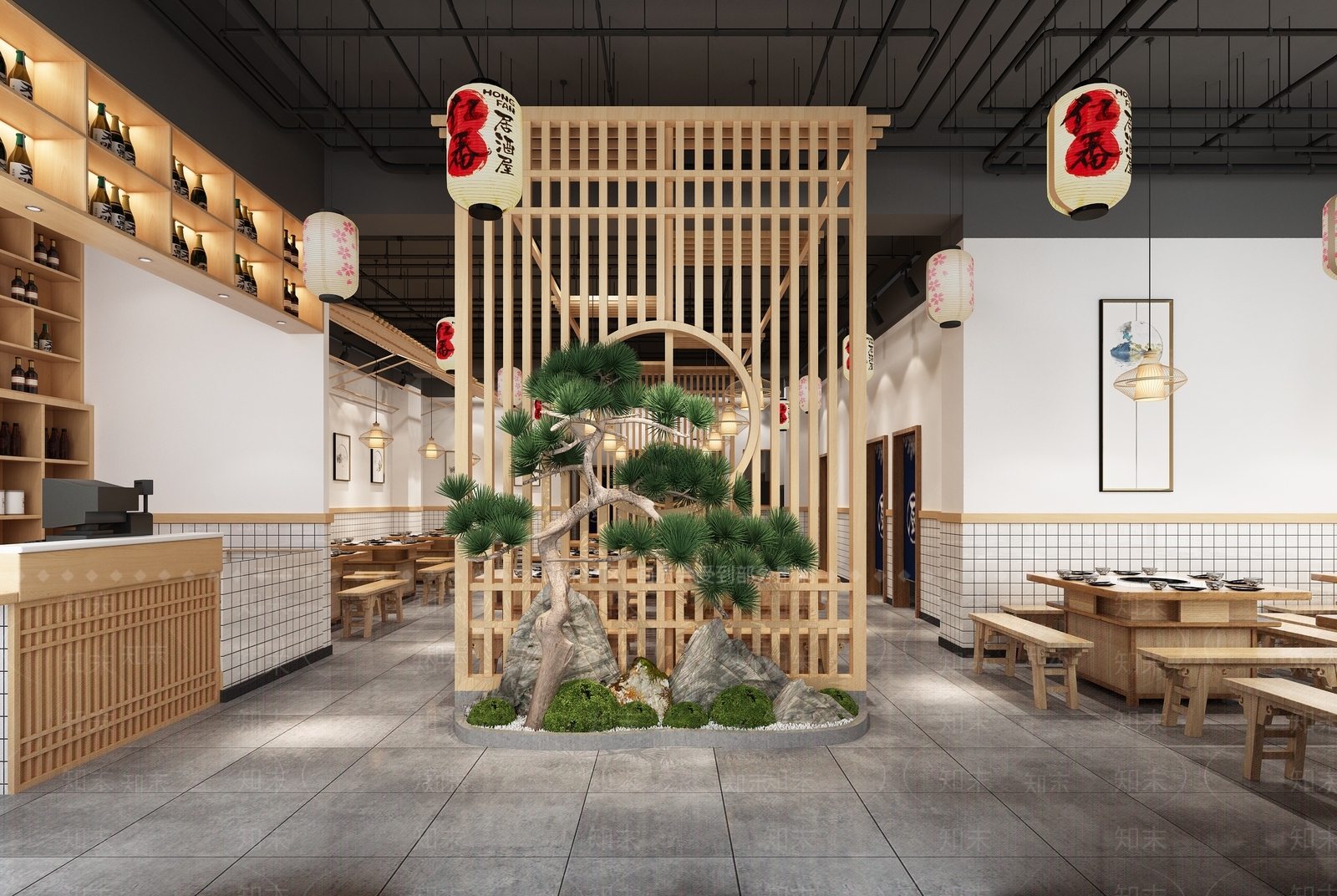新中式火锅店3D模型下载【ID:1101530654】