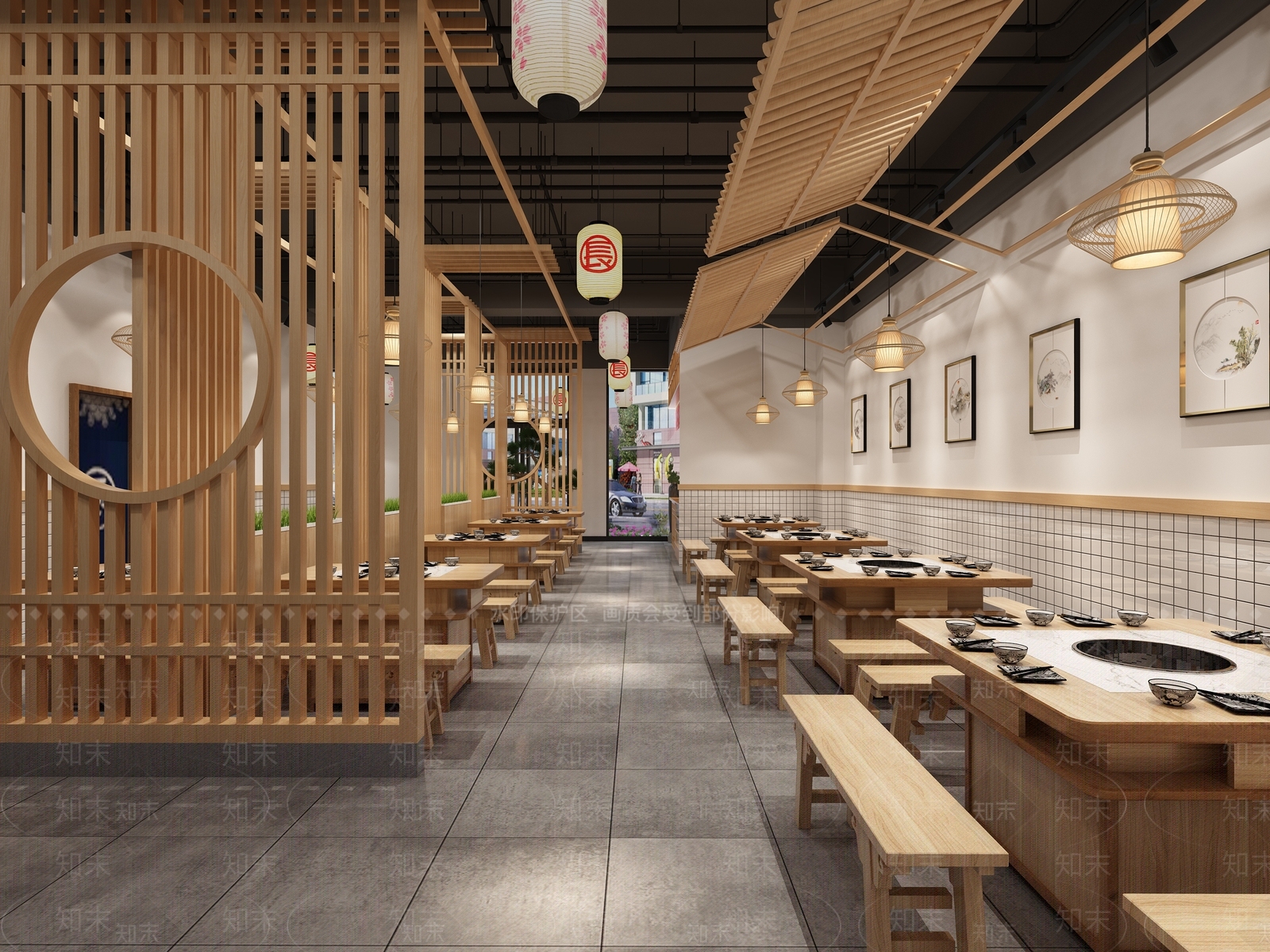 新中式火锅店3D模型下载【ID:1101530654】