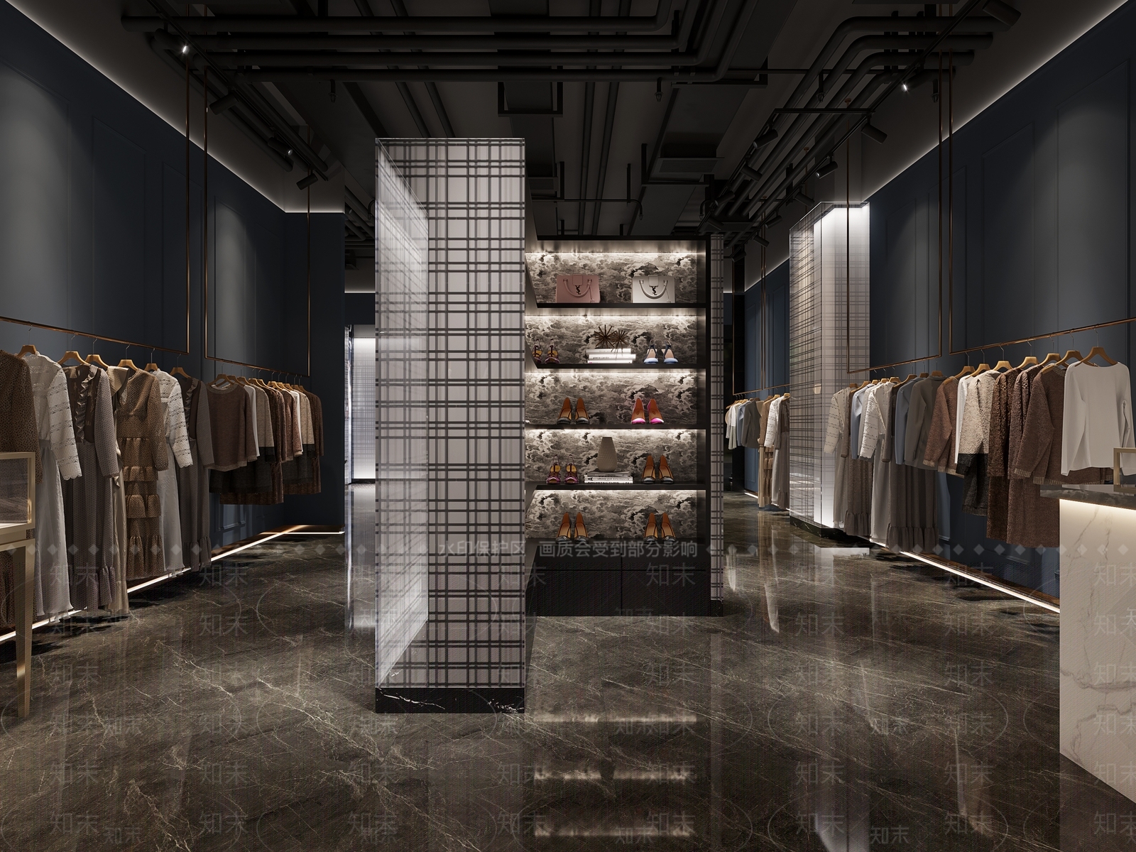 现代服装鞋店3D模型下载【ID:1101531265】