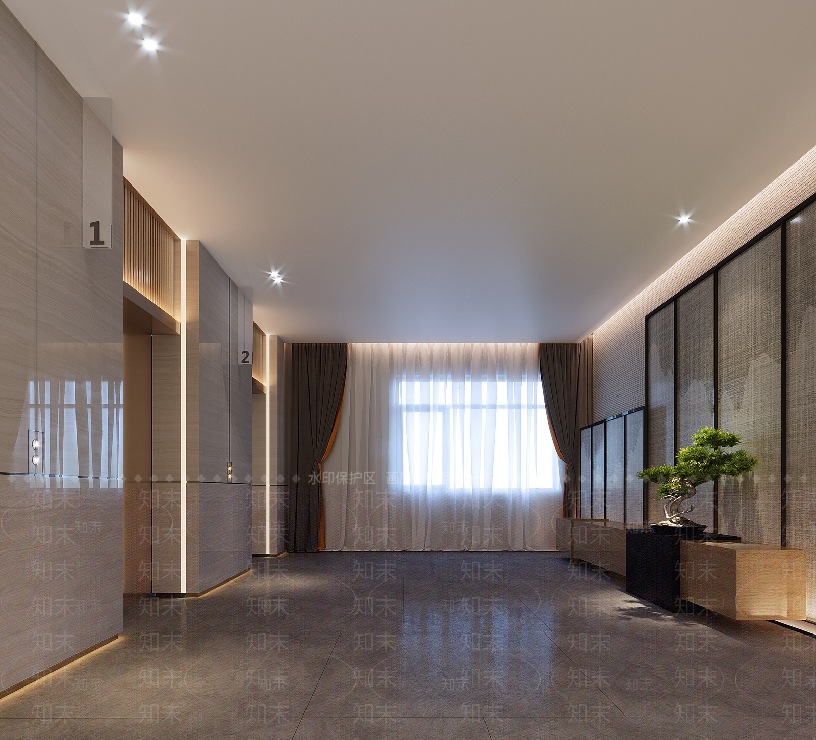现代酒店电梯间3D模型下载【ID:1101532894】