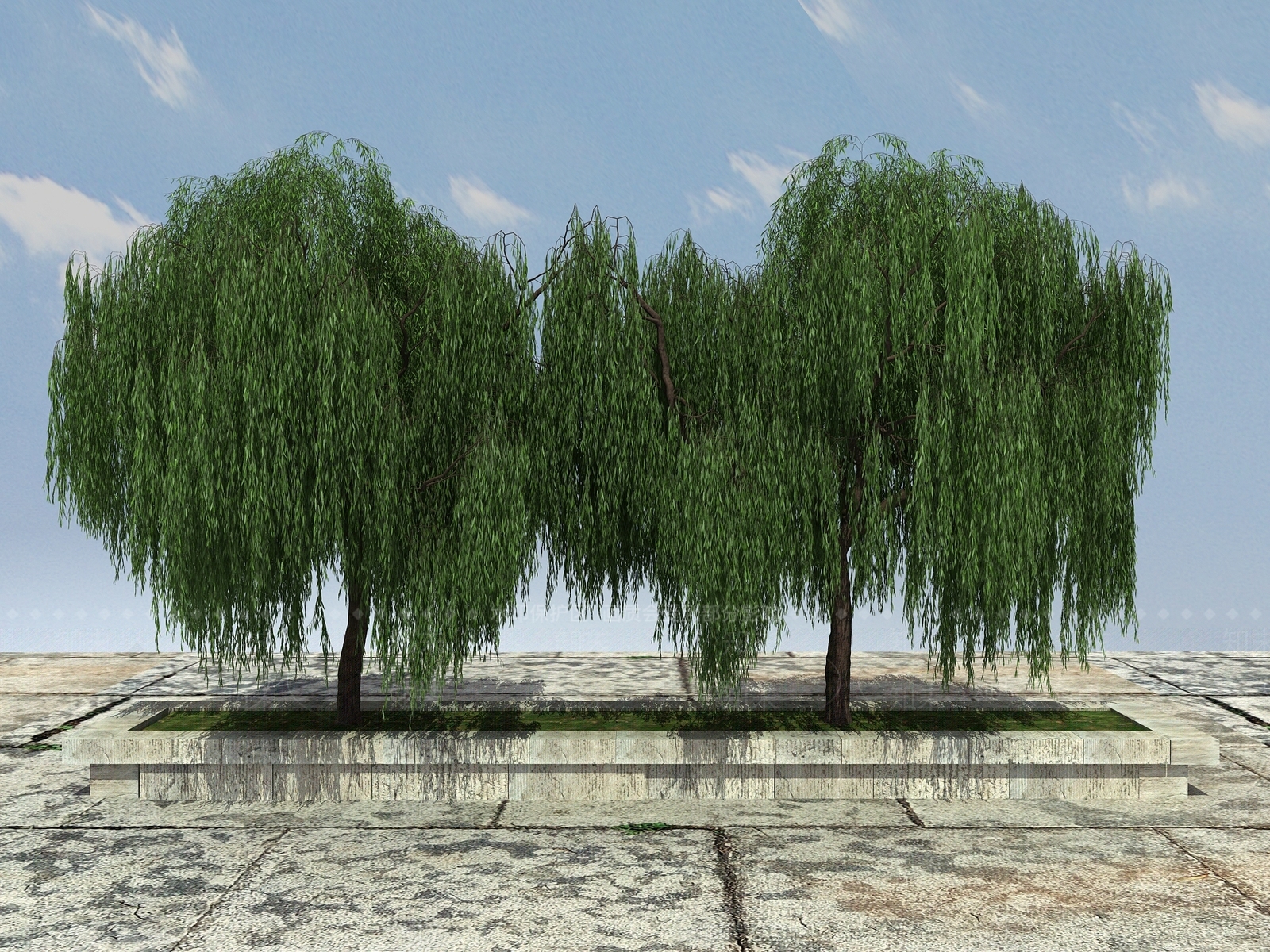 现代柳树3D模型下载【ID:1101534600】