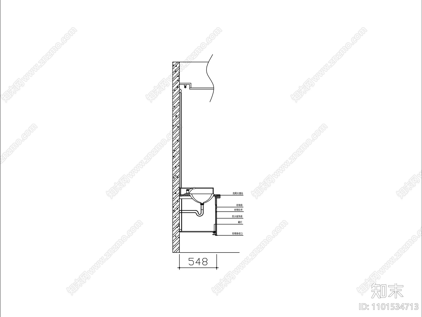 台下盆安装节点大样施工图下载【ID:1101534713】