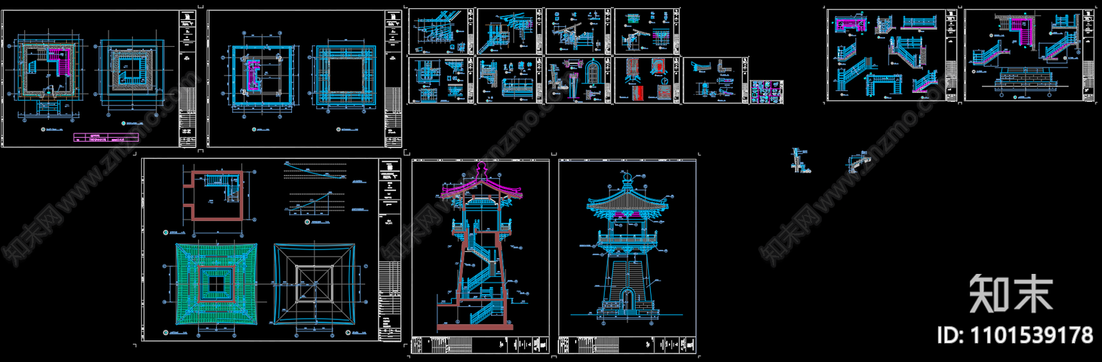 寺庙主配套建筑建筑结构施工图下载【ID:1101539178】