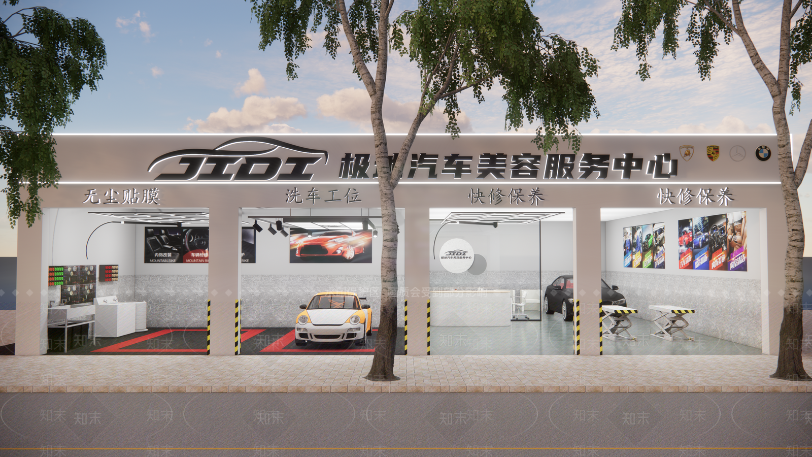 现代汽车4S店SU模型下载【ID:1101540901】