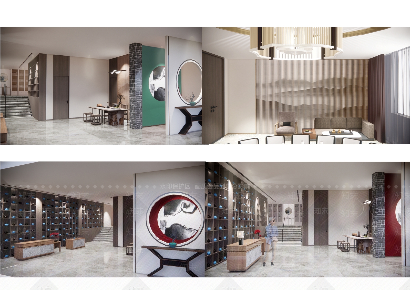 新中式茶叶店SU模型下载【ID:1101624200】