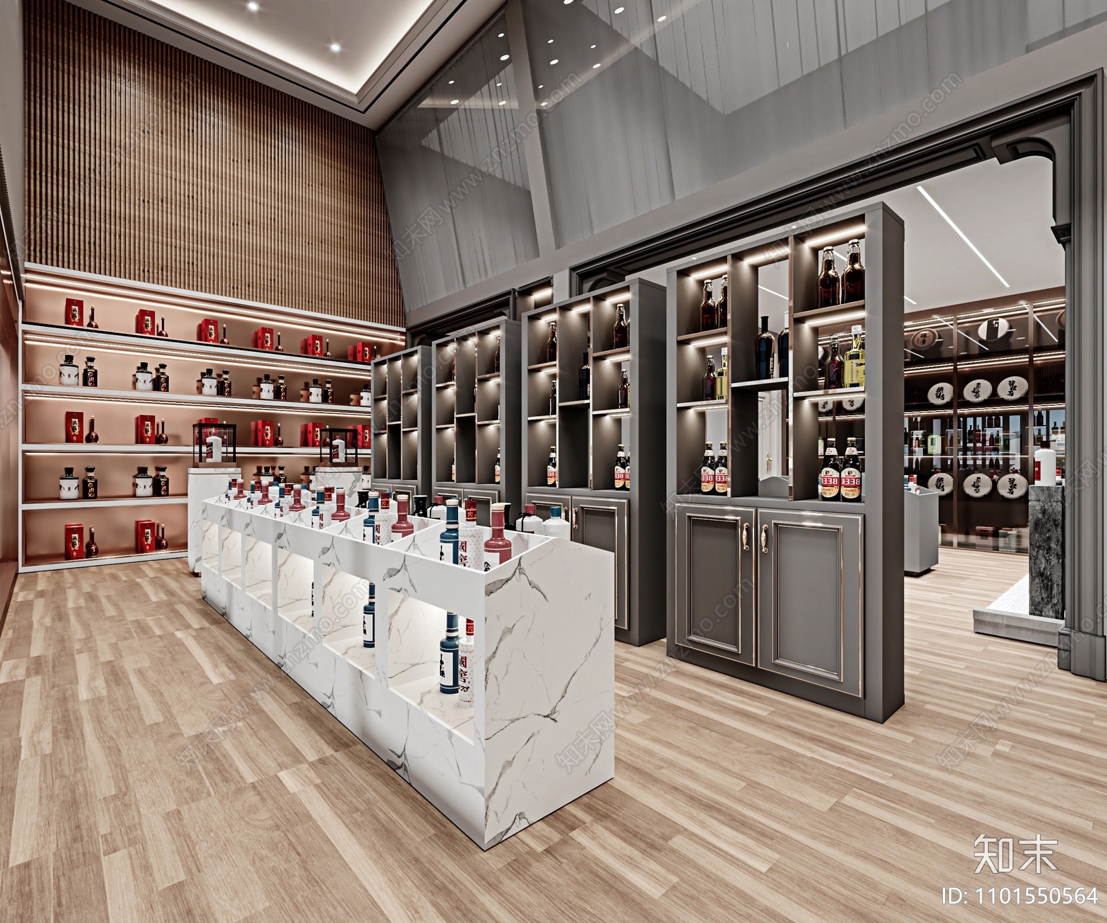 现代烟酒店3D模型下载【ID:1101550564】