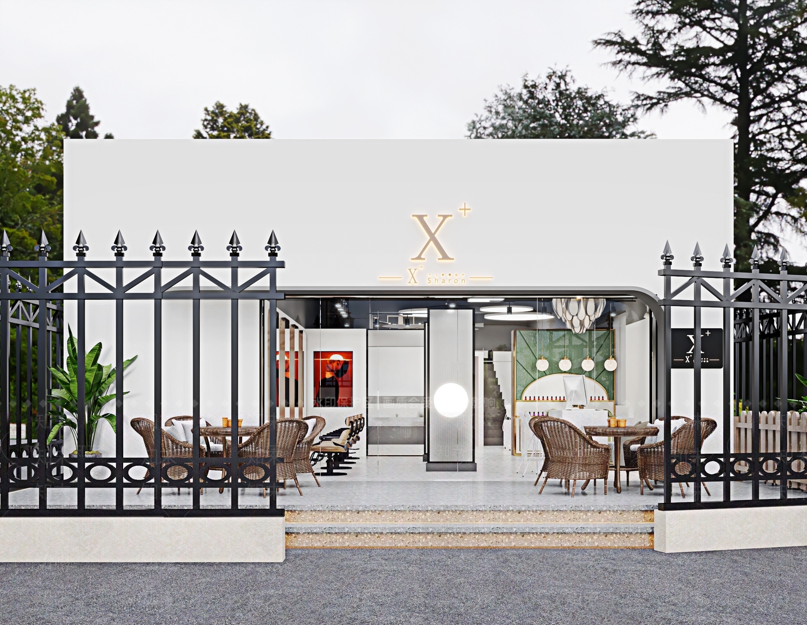 现代美容美甲美发门头门面3D模型下载【ID:1101551810】