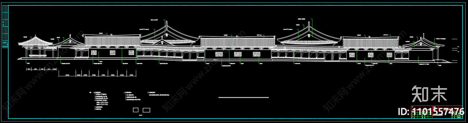 中式西安雁塔B标段仿唐建筑改建cad施工图下载【ID:1101557476】