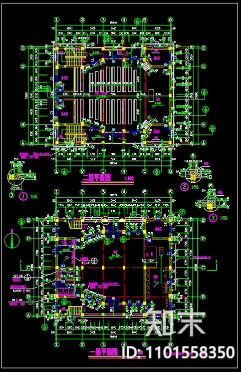 中式教堂建筑cad施工图下载【ID:1101558350】