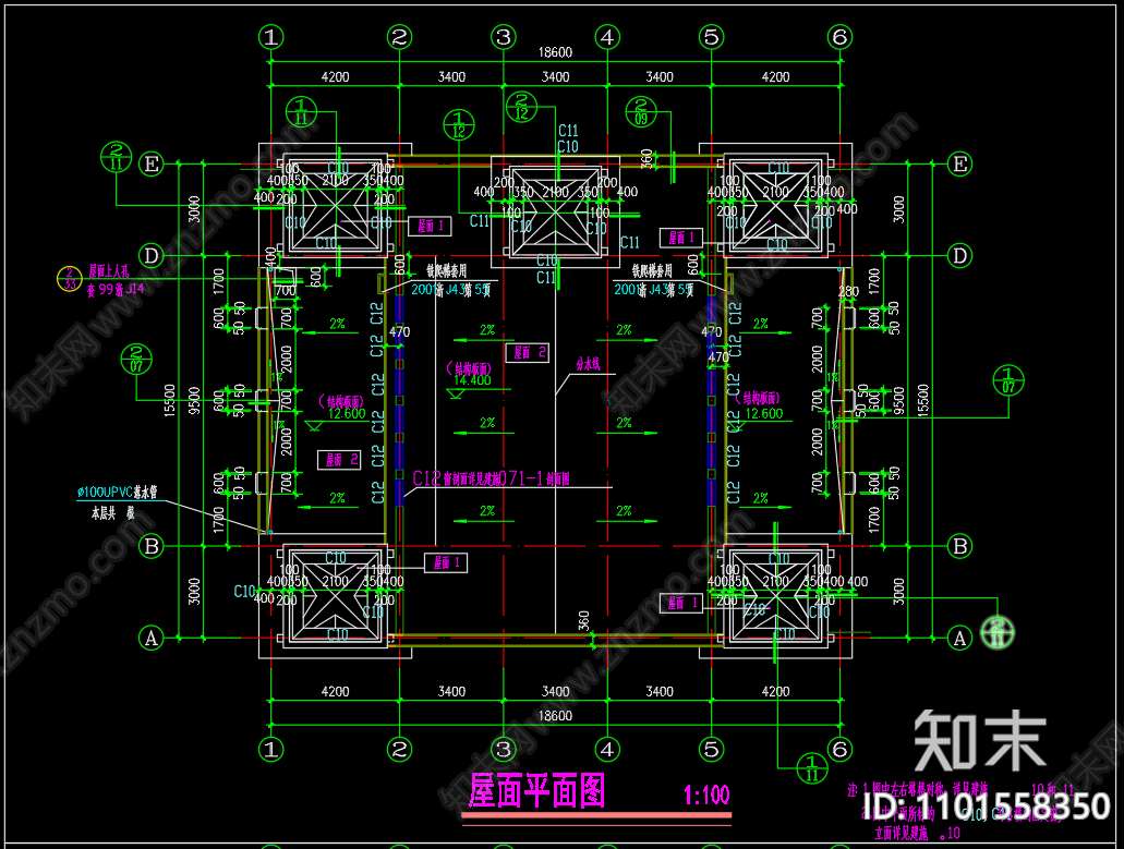 中式教堂建筑cad施工图下载【ID:1101558350】