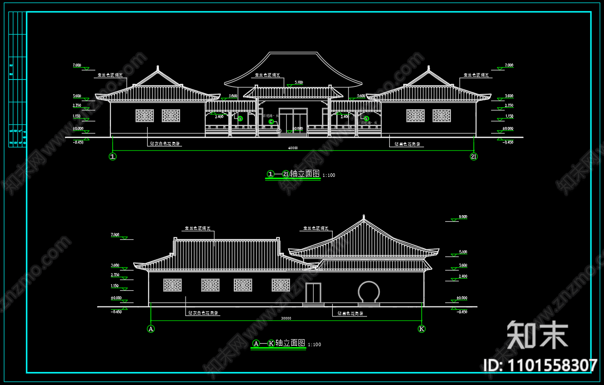 中式穆斯林教堂建筑cad施工图下载【ID:1101558307】