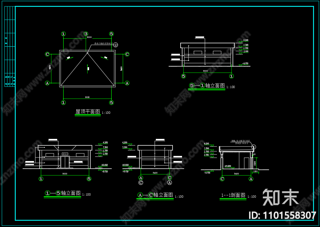 中式穆斯林教堂建筑cad施工图下载【ID:1101558307】