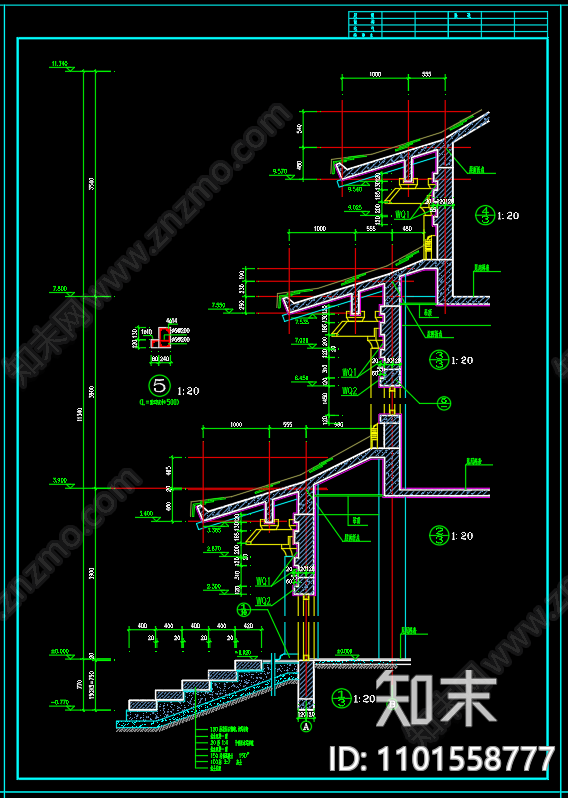 中式古建仿唐紫云阁cad施工图下载【ID:1101558777】