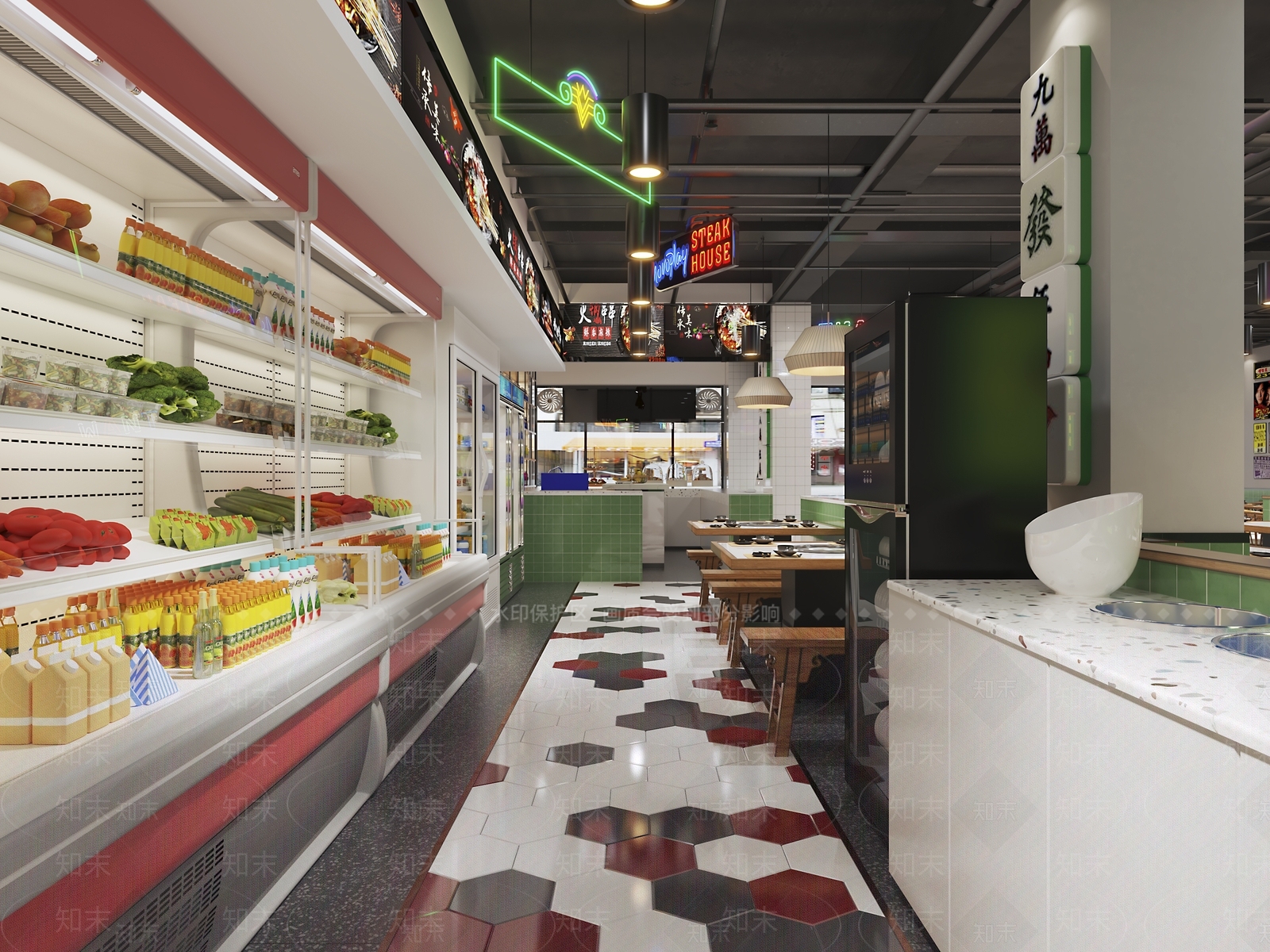 工业风火锅店3D模型下载【ID:1101568207】