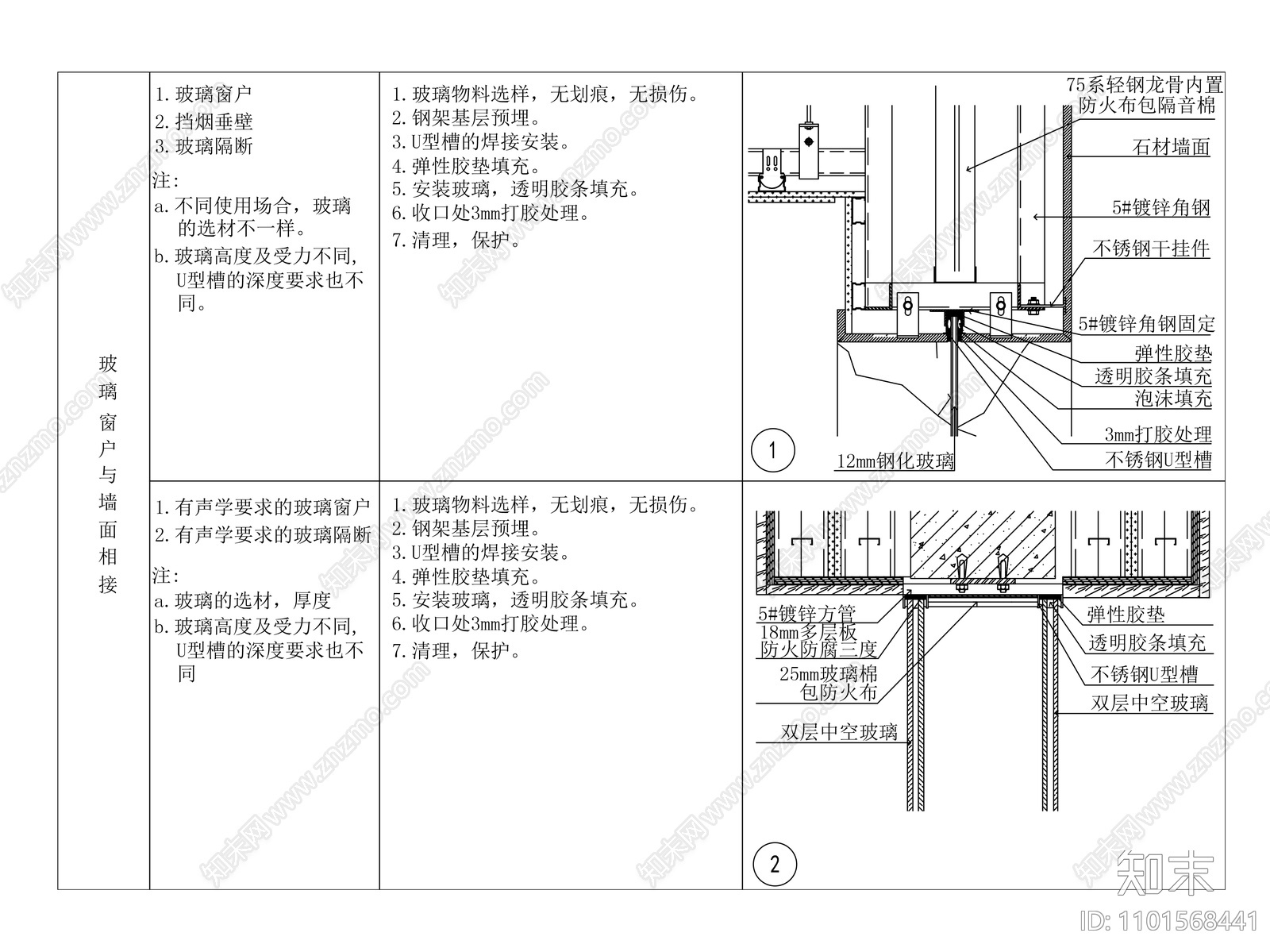 玻璃窗户与墙面相接做法大样施工图下载【ID:1101568441】