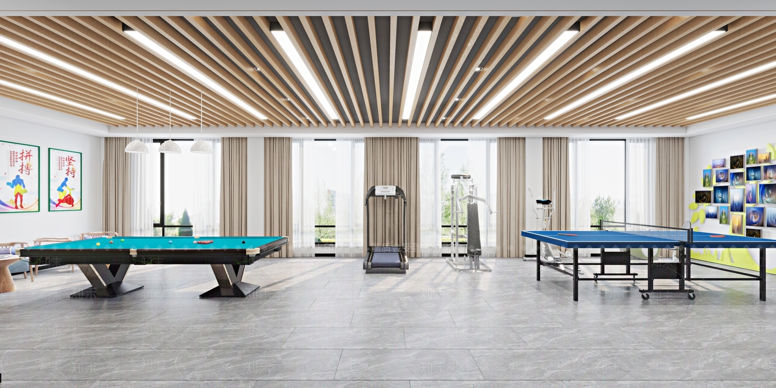 现代乒乓球馆3D模型下载【ID:1101569491】
