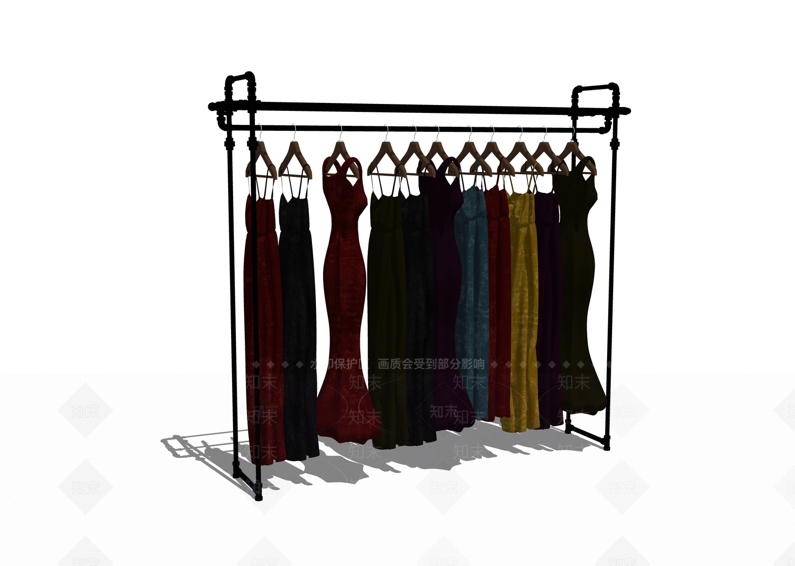 现代服装展架SU模型下载【ID:1101571031】