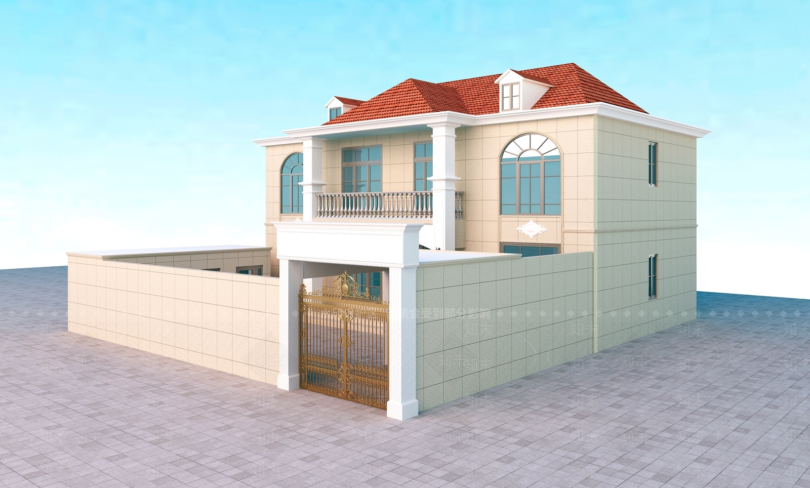 简欧别墅3D模型下载【ID:1101578885】