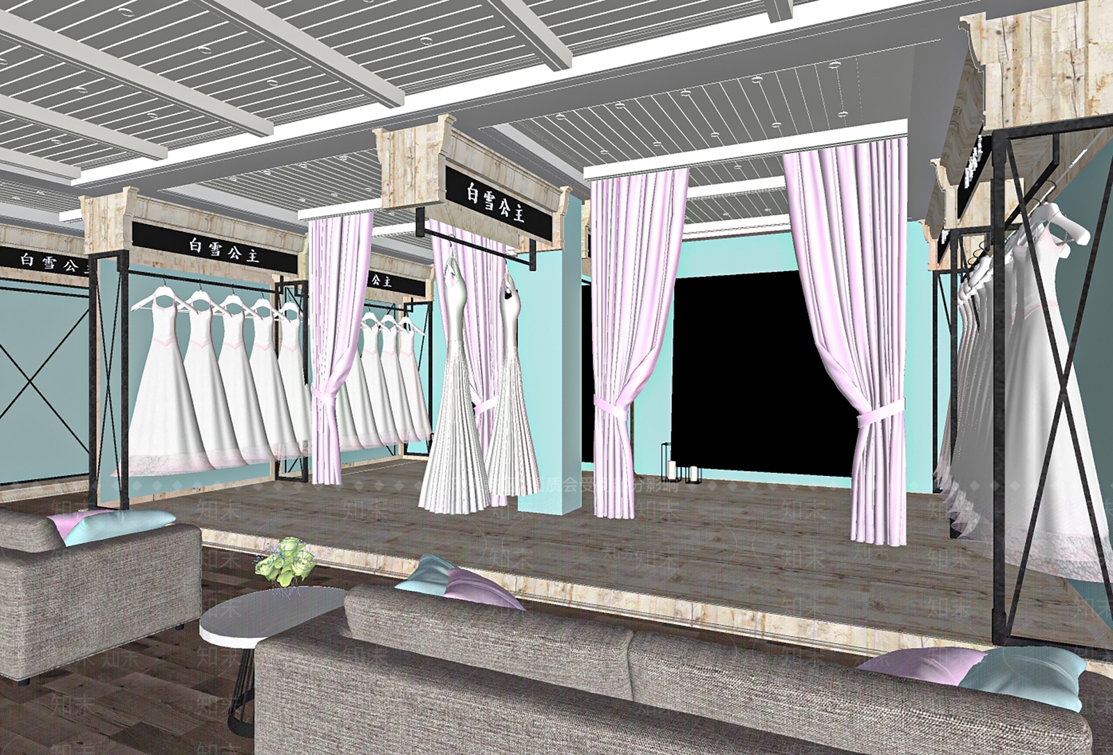 现代婚纱摄影店SU模型下载【ID:1101580250】