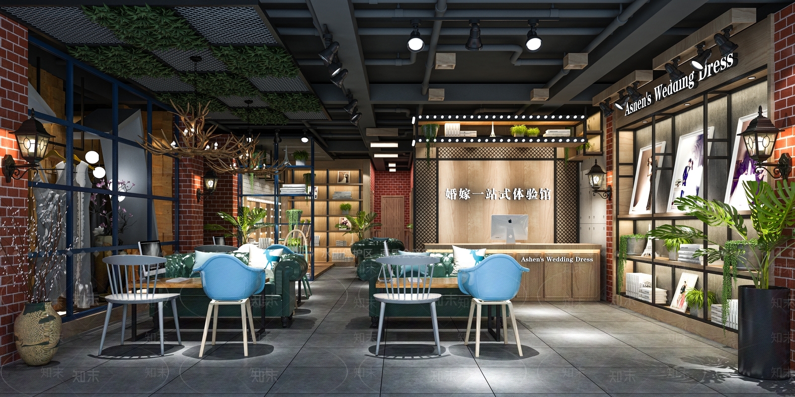 工业风婚纱摄影店SU模型下载【ID:1101580771】