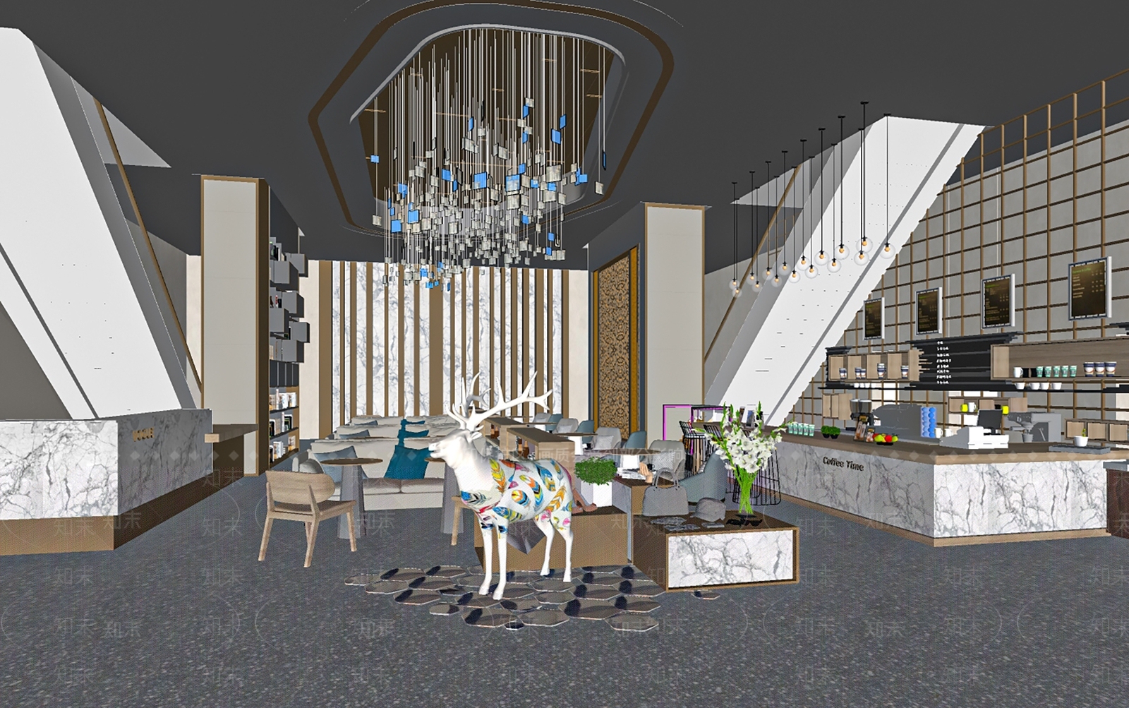 现代婚纱摄影店SU模型下载【ID:1101581331】